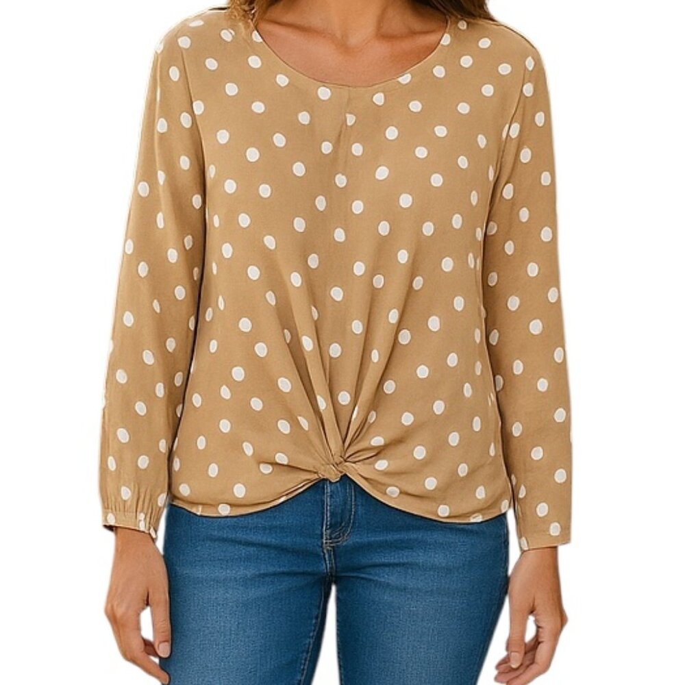 Torrid Tan Polka Dot Blouse